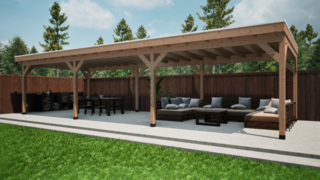 Douglas overkapping, 402 x 1164 cm Verando, Pure